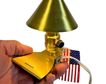 Vintage tensor brass clip-on reading light lamp mid century bed book corded cord