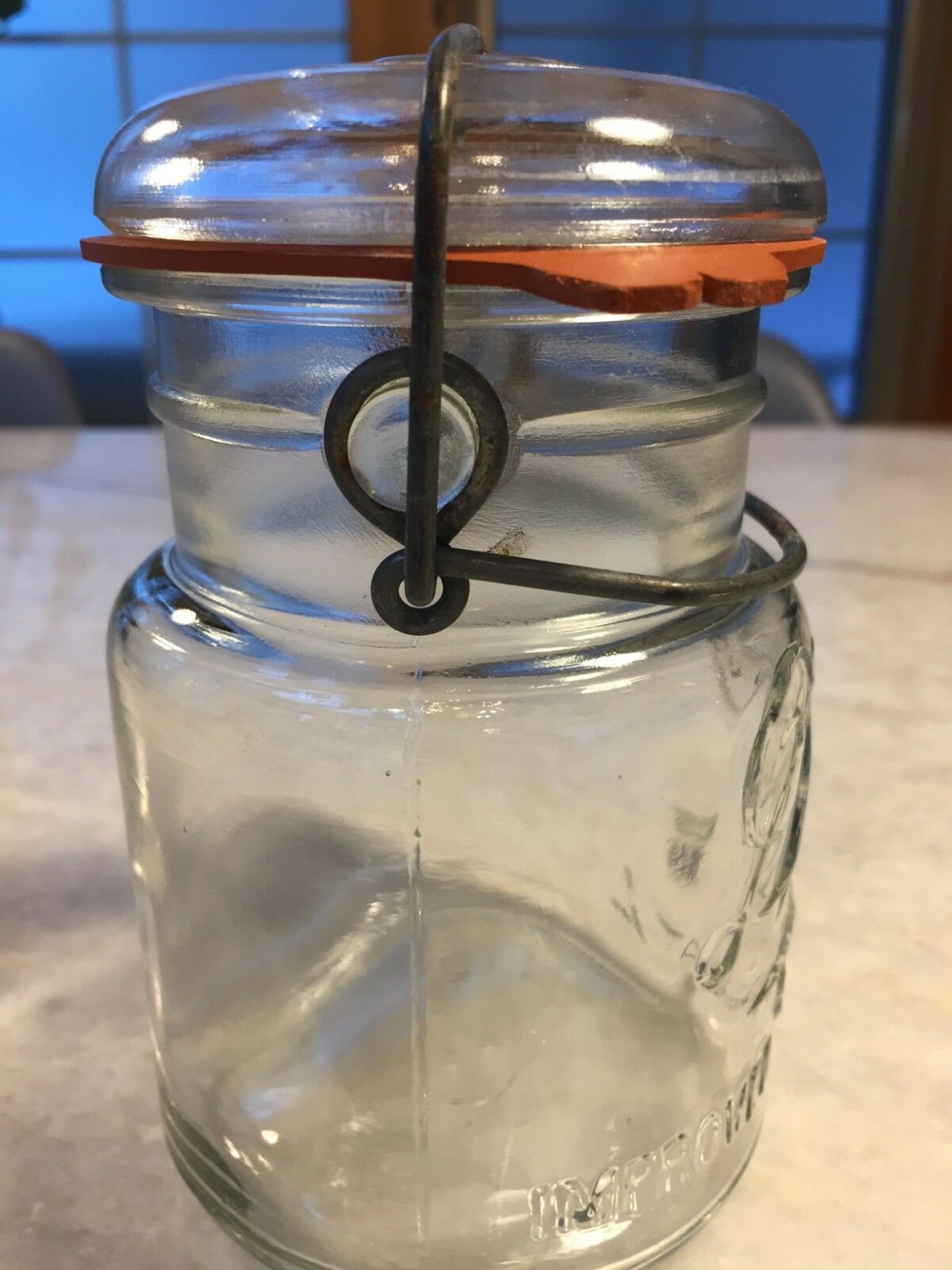 Antique Drey Wire Canning Jar With Unique Glass Sidehinge Etsy