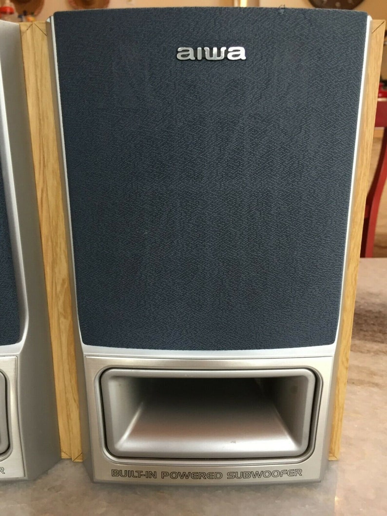 Vintage Aiwa Sxm55 Biamp Bookshelf Speakers Rca Plug & Rawwire 6