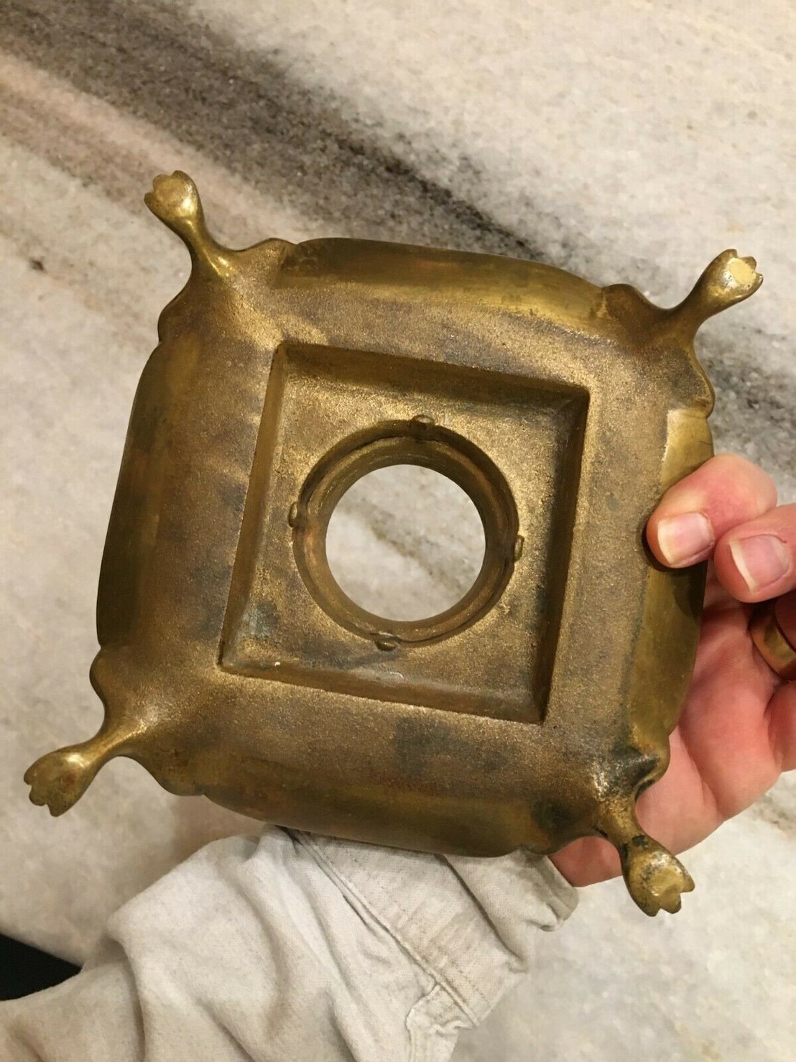 MASSIVE 8 Antique Crystal Ball w/Ornate Brass Stand Etsy