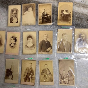 14 antieke Victoriaanse ambrotype foto's kastkaarten Illinois Kansas Indiana