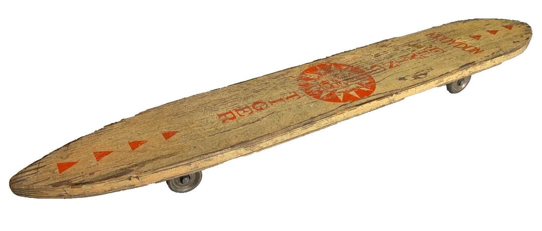 Vintage Skateboard Wood Wooden Flying Tiger 1960s Longboard