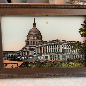 Vintage antique 1920s reverse hand painted washington d. c. bosselman & co nyc!