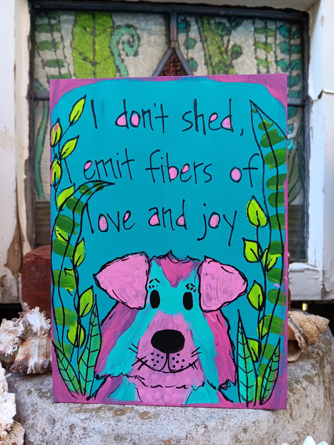 Handpainted Dog Art: Funny "i Don't Shed" Quote on Wood Panel (7x5") - Etsy