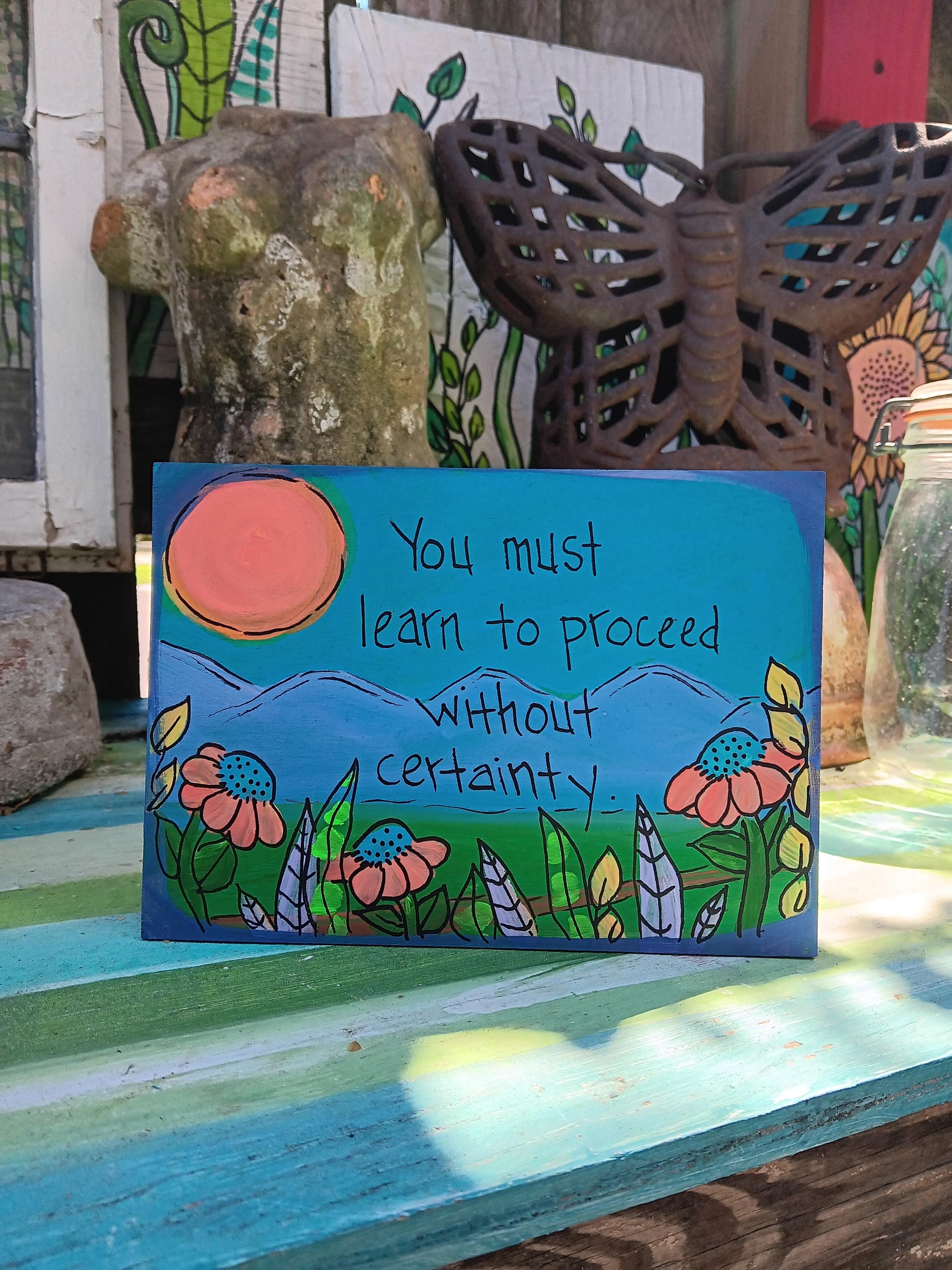 【段ボールペイント】Do you have words to leave? Hand-painted Motivational 