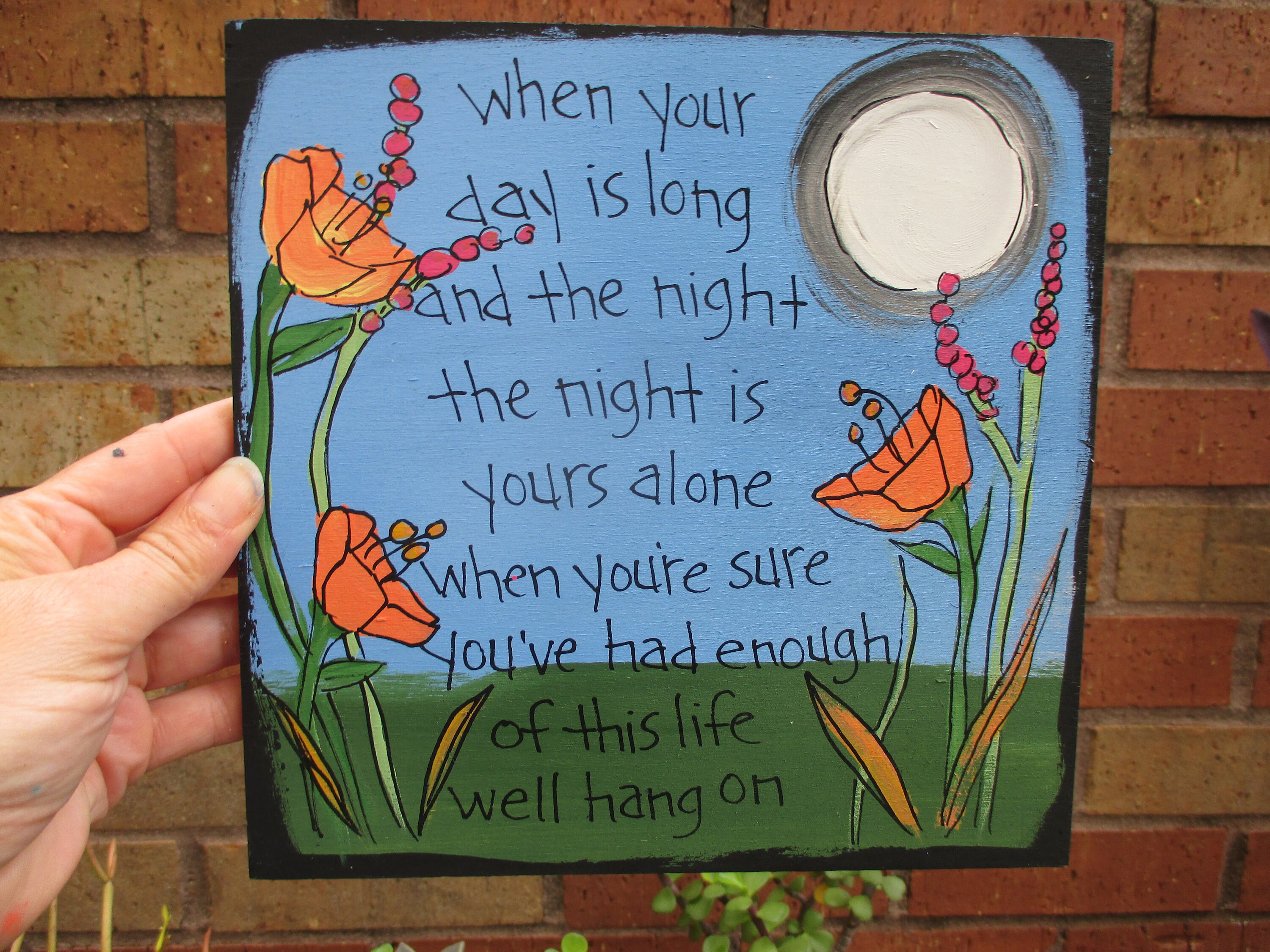 R E M Lyrics Painting On 8 By 8 Wood Panel Everybody Etsy