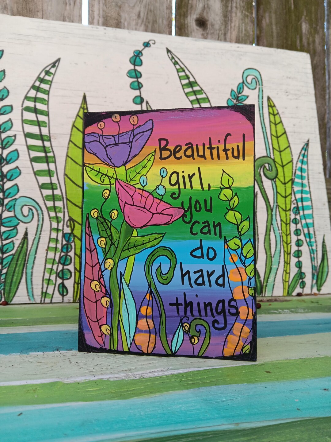 You Can Do Hard Things, Inspirational and Motivational Wall Art (7x5 ...