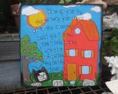 Spanish Pipedream song lyric painting on 10 by 10 quot panel, lyric art sign, hand-painted lyrics sign, blow up your tv