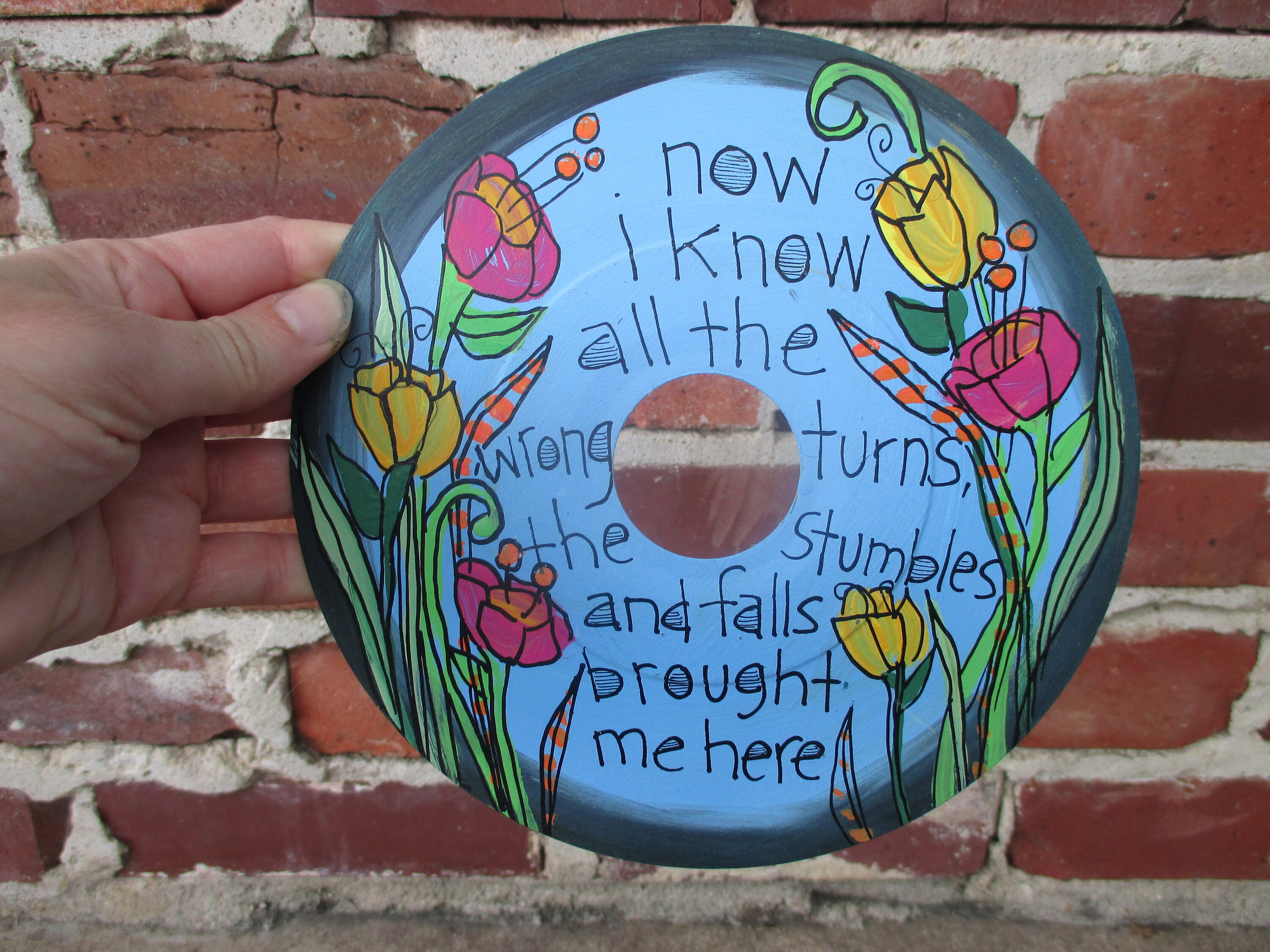 Ben Folds Five Lyrics Painting On Vinyl 45 Record The Etsy