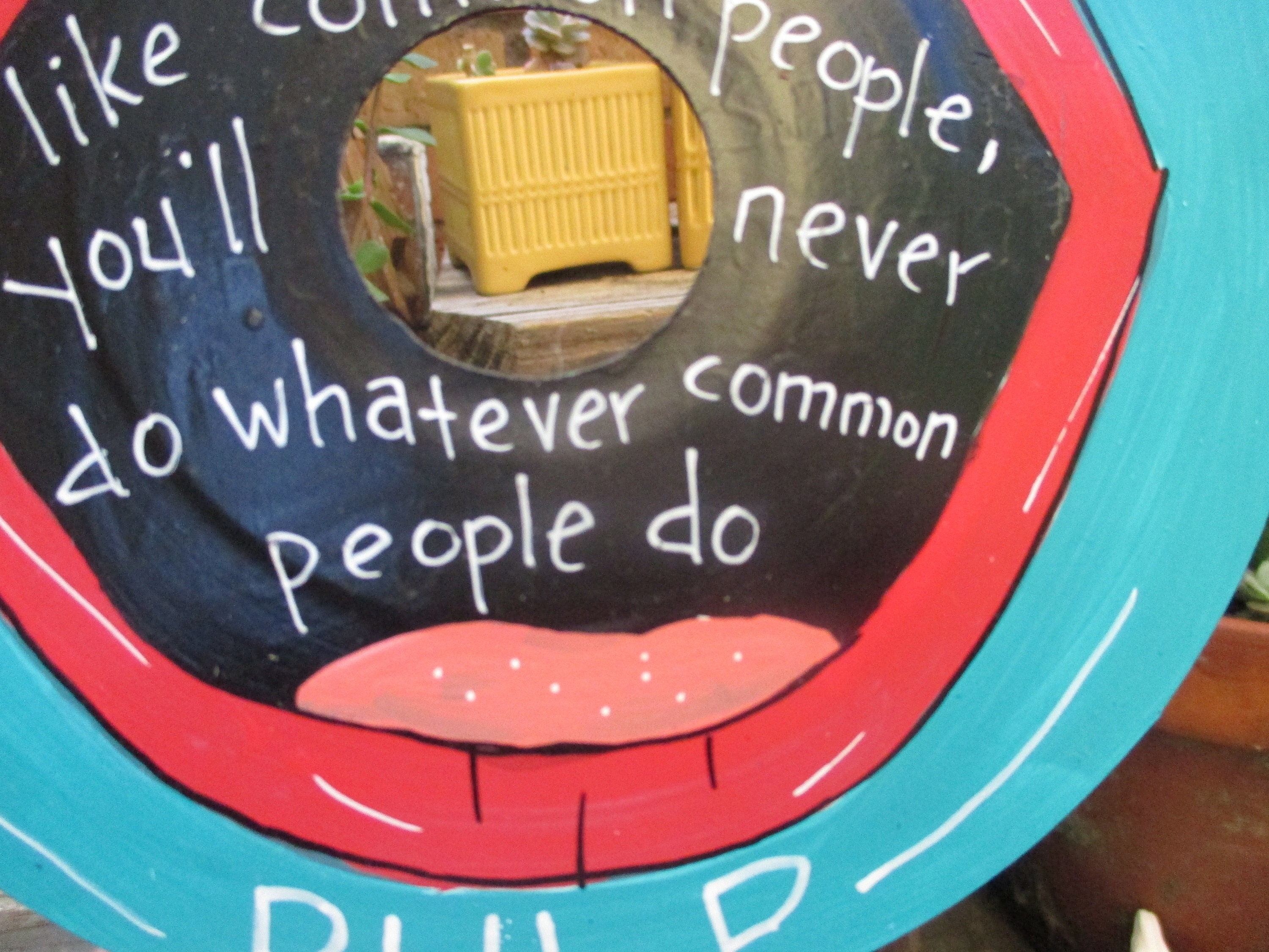 Pulp band handpainted record song lyric art Pulp lyric art sign Pulp