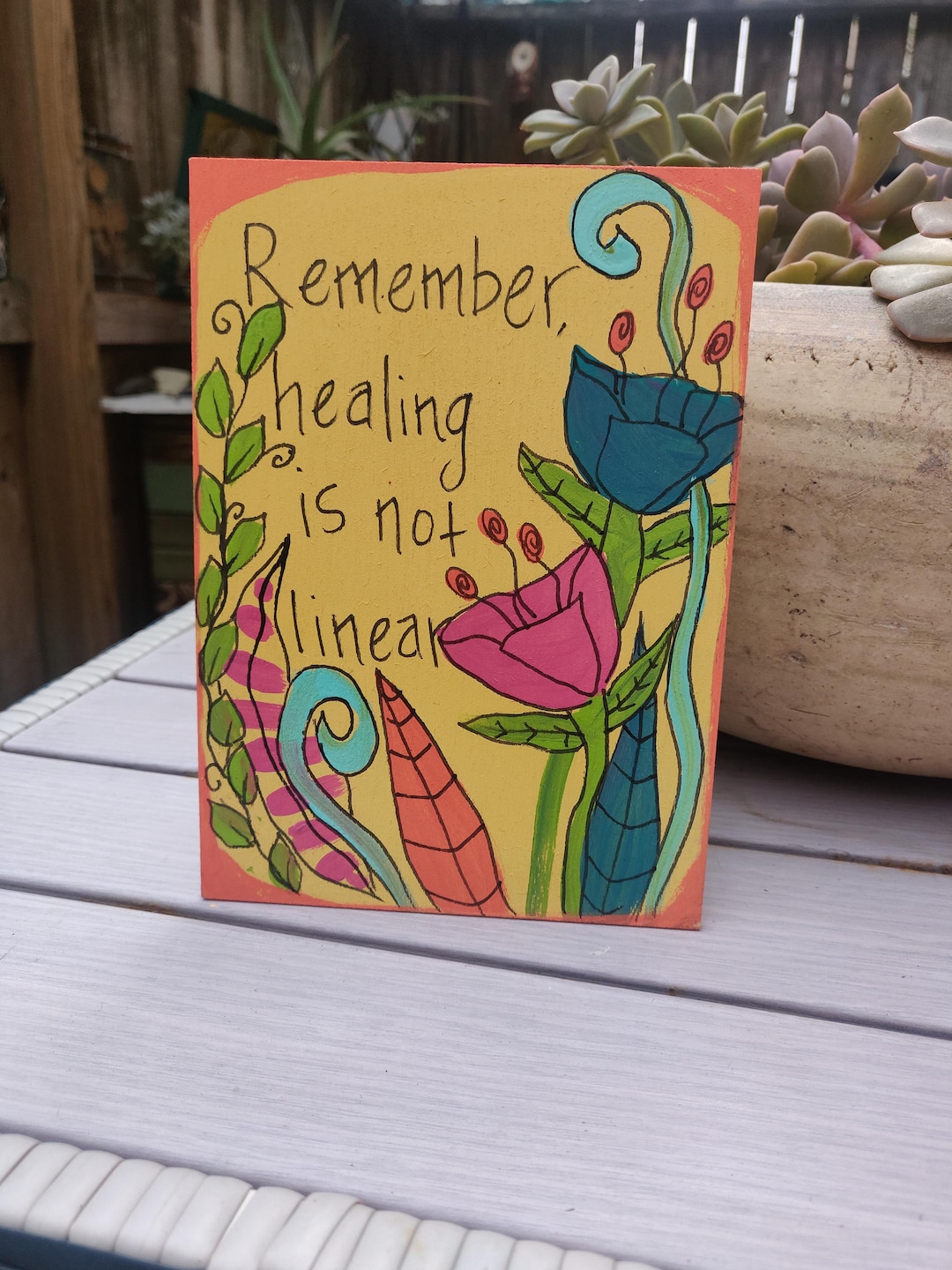 Remember, Healing is Not Linear- Hand-painted on 7 X 5" Panel, Healing ...