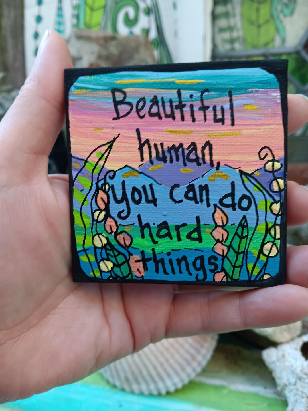 Inspirational Mini Canvas Painting: You Can Do Hard Things (3x3") - Etsy