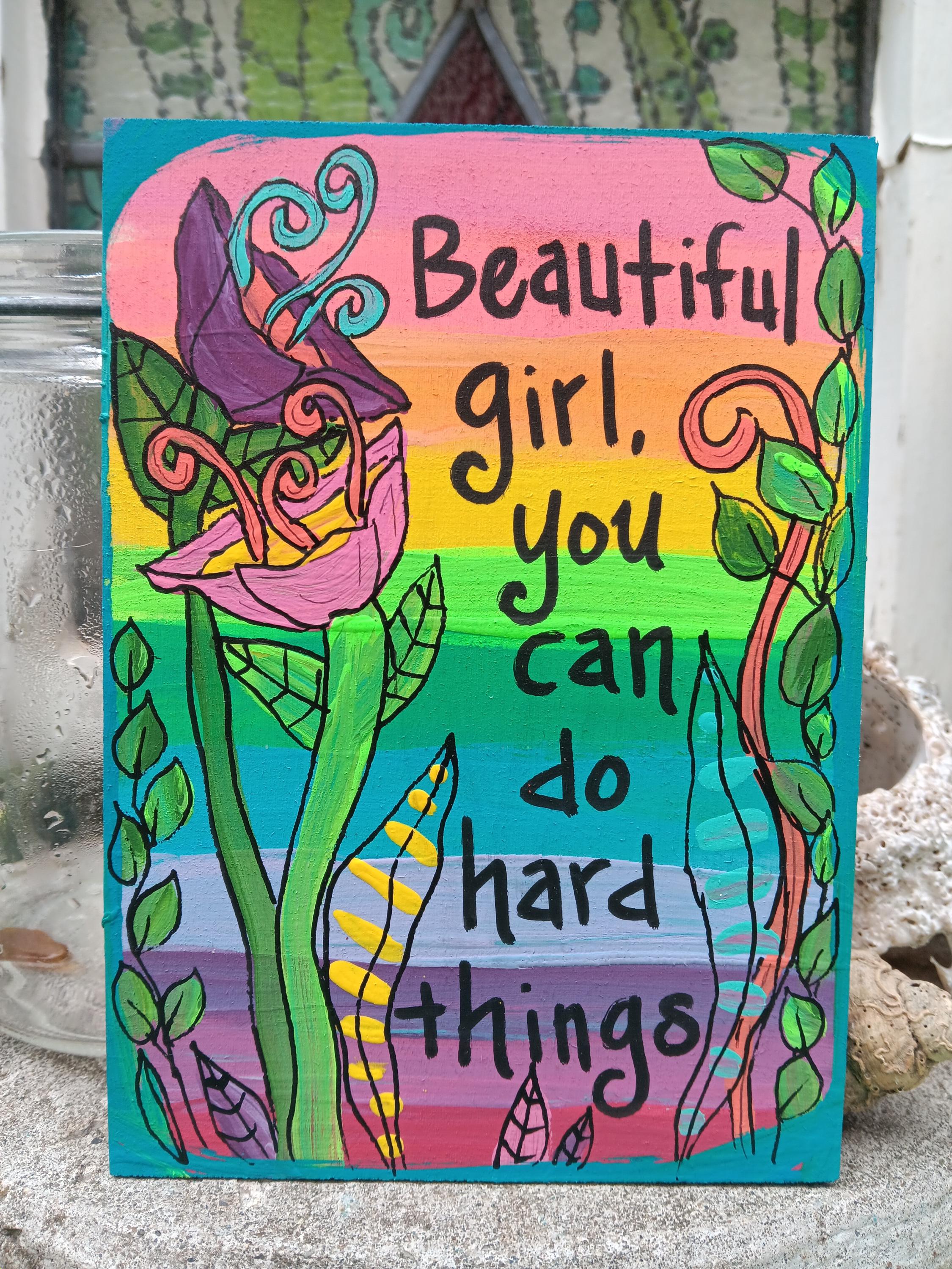 You Can Do Hard Things - Colorful Hand-painted Inspirational and ...