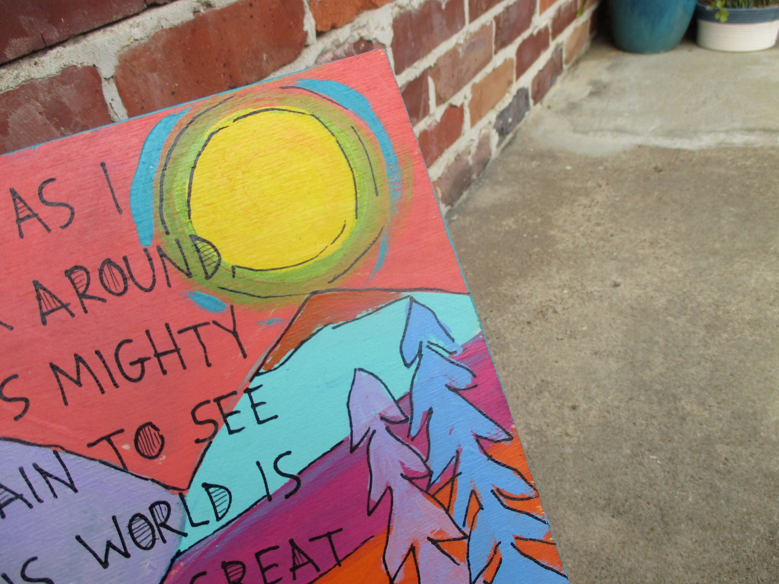 Woody Guthrie lyrics painting on 8 by 8 wood panel I Etsy