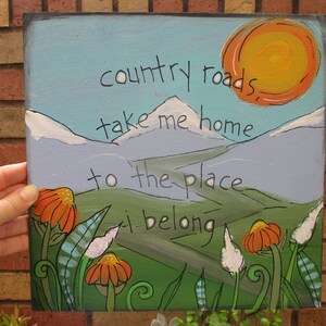 John Denver Lyrics Painting On 10 By 10 Wood Panel Take Etsy