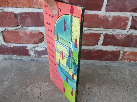 The Doors Lyrics Painting On Recycled Wood People Are Strange Etsy