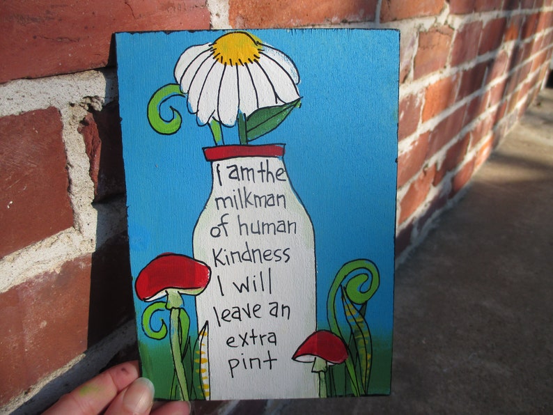 Billy Bragg Lyrics Painting On 7 By 5 Birch Wood Panel Etsy