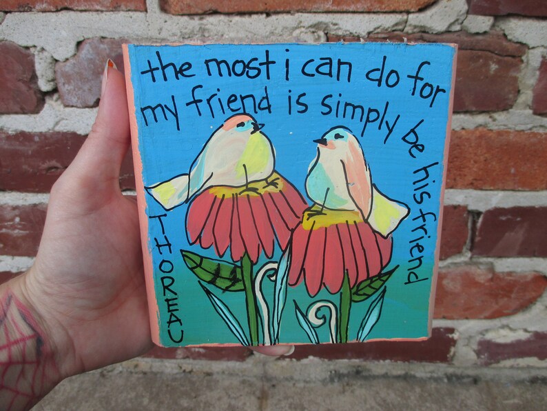 Thoreau citation peinture sur bois recyclé Soyez un bon