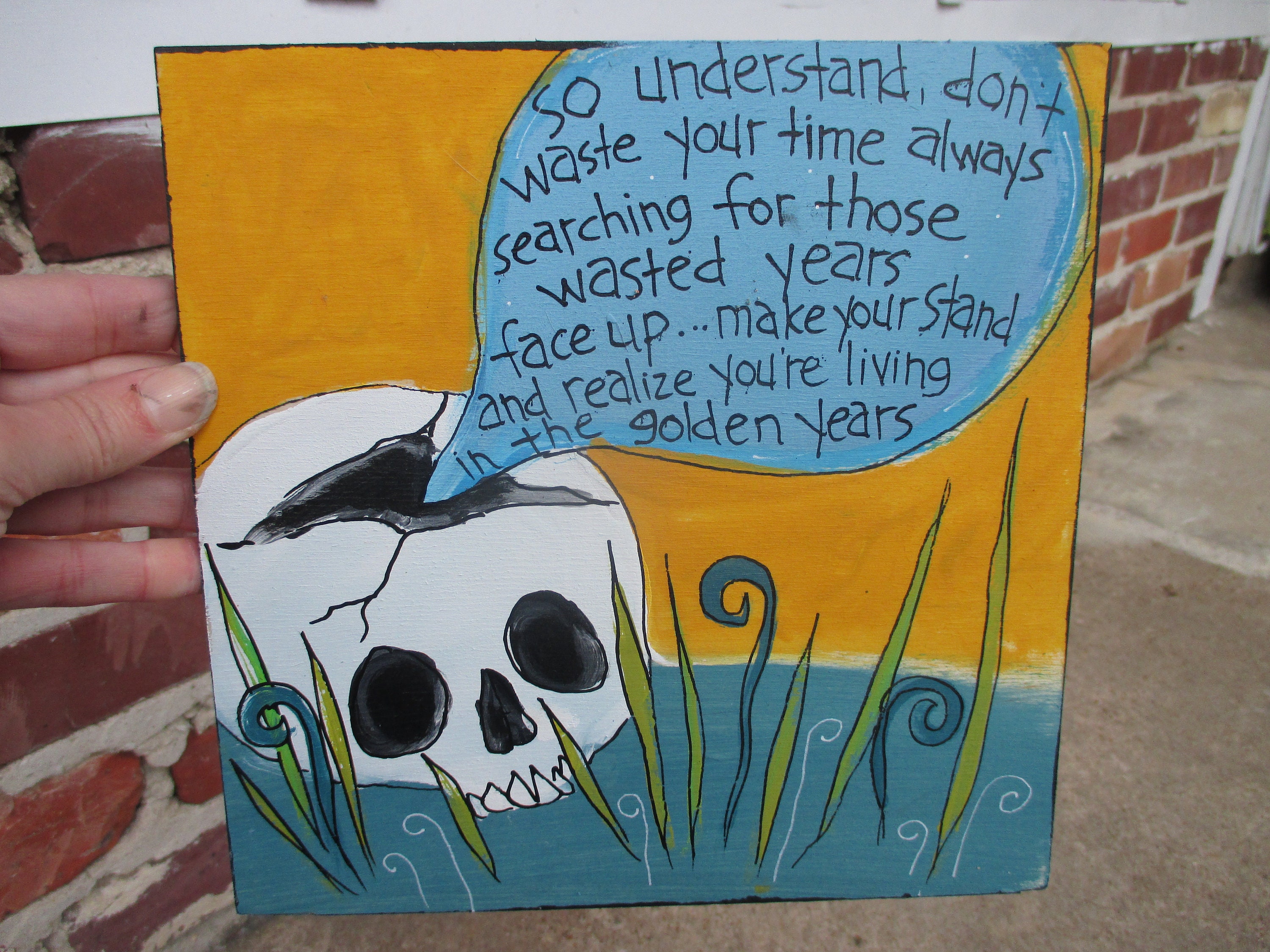 Iron Maiden Lyrics Painting On 8 By 8 Wood Panel Wasted Etsy