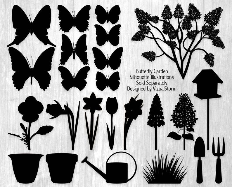 Png Butterfly Garden Silhouettes