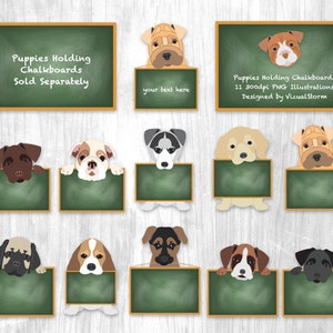 Cute Puppy Clipart Png Puppies, Labrador Retriever, English Bulldog, Baby Dog Breeds Png Clip Art Bundle, Boxer Dog, Toy Poodle, Shar Pei image 7