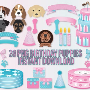 Printable Puppy Gift Tags - Puppies Wearing Hats with To & From, Pet Treat Label, DIY Dog Lover Watercolor Favors, Digital Kids Gift Wrap image 2