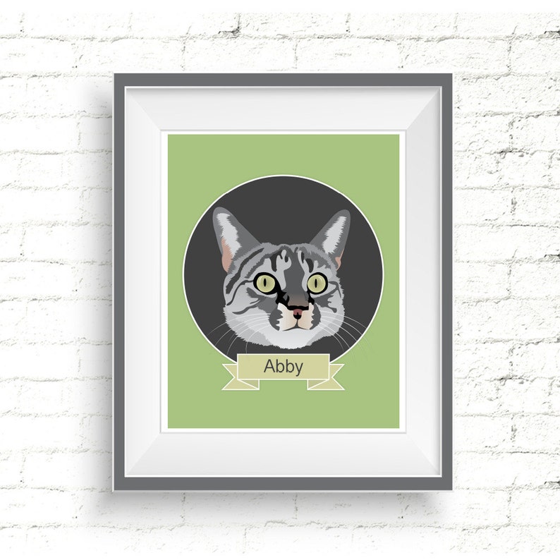 Custom Digital Cat Portrait, Hand Drawn From Photos, Personalized Pet Face Illustrations, Sympathy Gifts, Pet Memorial, Gifts For Cat Mom image 10