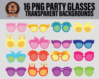 Party Glasses PNG Clipart - Oggetti di scena per foto di compleanno, Occhiali per costumi, ClipArt in maschera, Maschera del Mardi Gras, Cinco De Mayo, Sovrapposizioni digitali