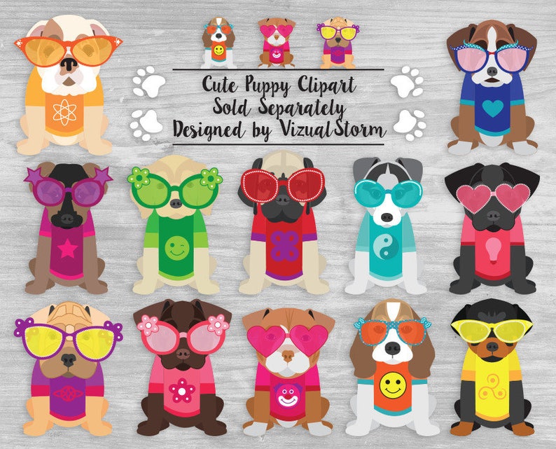 Cute Puppy Clipart Png Puppies, Labrador Retriever, English Bulldog, Baby Dog Breeds Png Clip Art Bundle, Boxer Dog, Toy Poodle, Shar Pei image 5
