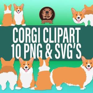 かわいいコーギー クリップアート バンドル - SVG および PNG ベクター犬種のクリップアート、ペット愛好家向けグラフィック、工芸品や動物デザイン用、ペンブローク ウェルシュ コーギー