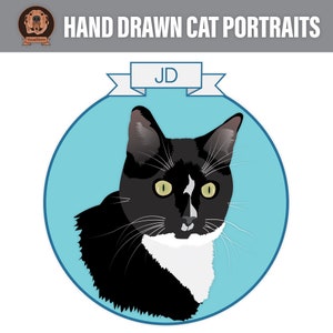 Custom Digital Cat Portrait, Hand Drawn From Photos, Personalized Pet Face Illustrations, Sympathy Gifts, Pet Memorial, Gifts For Cat Mom image 9