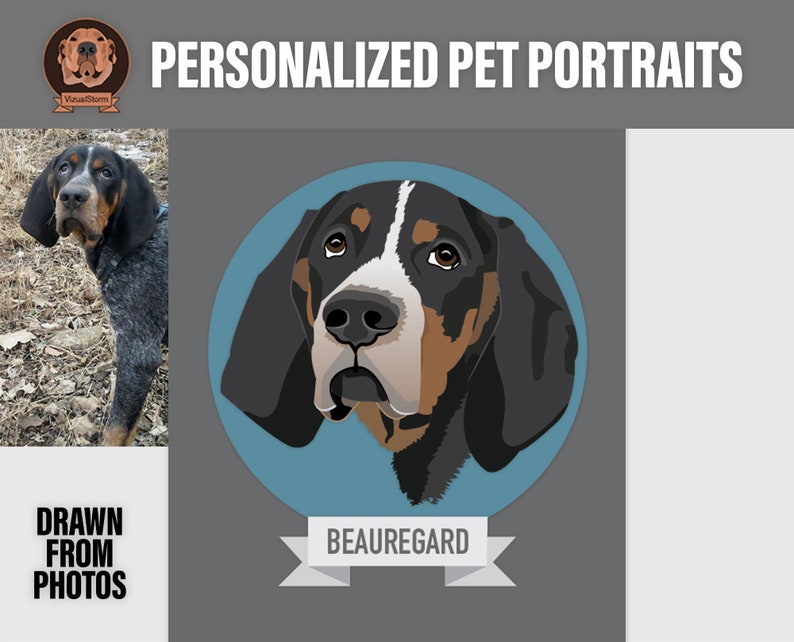 Custom Digital Dog Portraits, Hand Drawn From Photos, Personalized Pet Face Illustration, Handmade Animal Sympathy Gift, Gifts For Dog Mom image 8