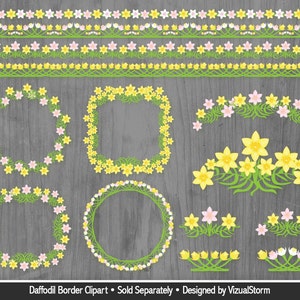 Daffodil frames and borders Png Clipart