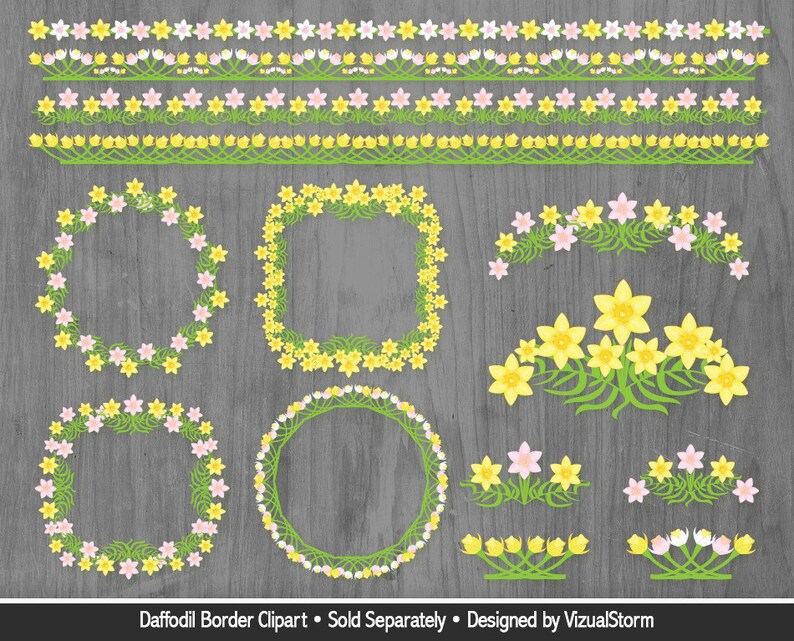 Daffodil frames and borders Png Clipart