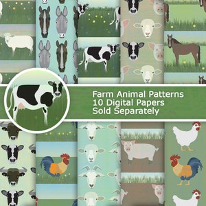 PNG Farm Animals Clipart Vegan Nursery Craft, Cow, Bull, Rooster, Chicken, Horse, Pig, Sheep, Goat, Digital Farming, Barnyard Illustration image 7