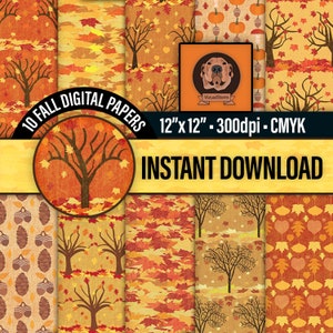 Fall foliage digital patterns