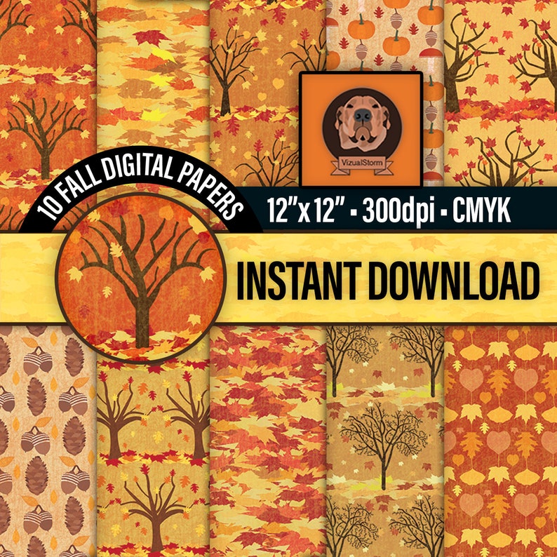 Fall foliage digital patterns