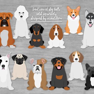 Dog Butt Clipart Cute Png Pet Behinds, Funny Clip Art with Pitbull, Corgi, Doxy, Husky, Boxer, Beagle, Poodle, Bulldogs, Pug, Rottweiler image 4