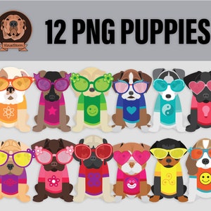 Chiots portant des lunettes de soleil mignons races de chiots PNG, clipart chien pimpant, fashionista pour animaux de compagnie, chiens de plage, clipart animal pool party, été PNG image 1