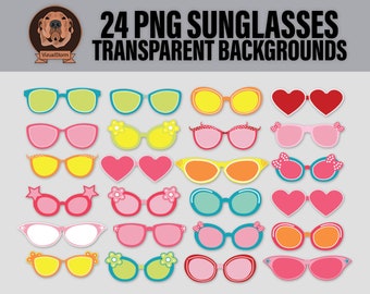 Bling Sunglasses PNG Clipart - Fun Beach Photo Props, Cute Digital Overlays, Colorful Eyeglasses, Kids Party Clip Art, Girls Summer Glasses