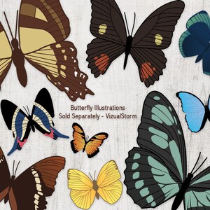Png Butterfly Garden Silhouettes Digital Gardening Clipart with Butterflies, Plants, Flowers, Watering Can, Flower Pots and a Bird House image 3