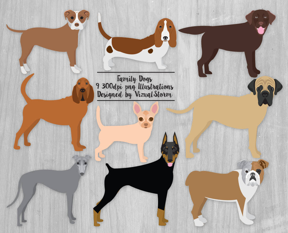 Download Dog Clipart Family Dog Breeds Digital Pet Scrapbook ...