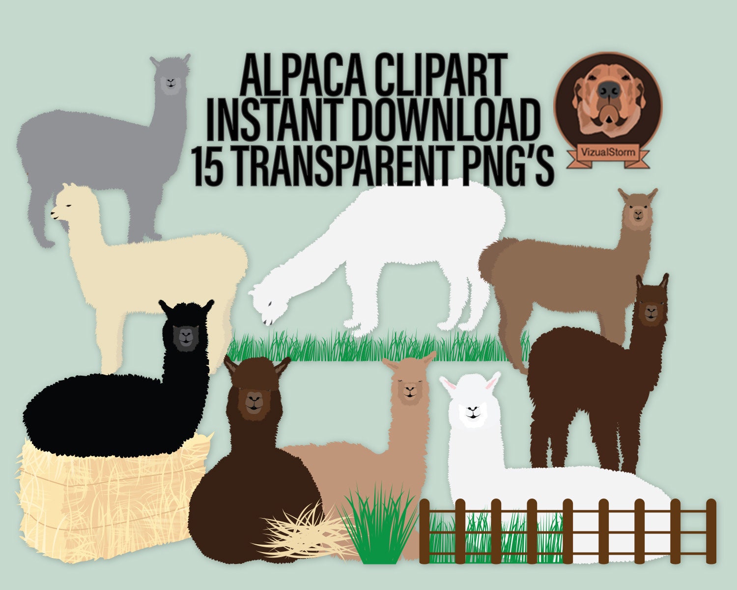 Seamless Alpaca Patterned Papers - Printable Animal Backgrounds With ...