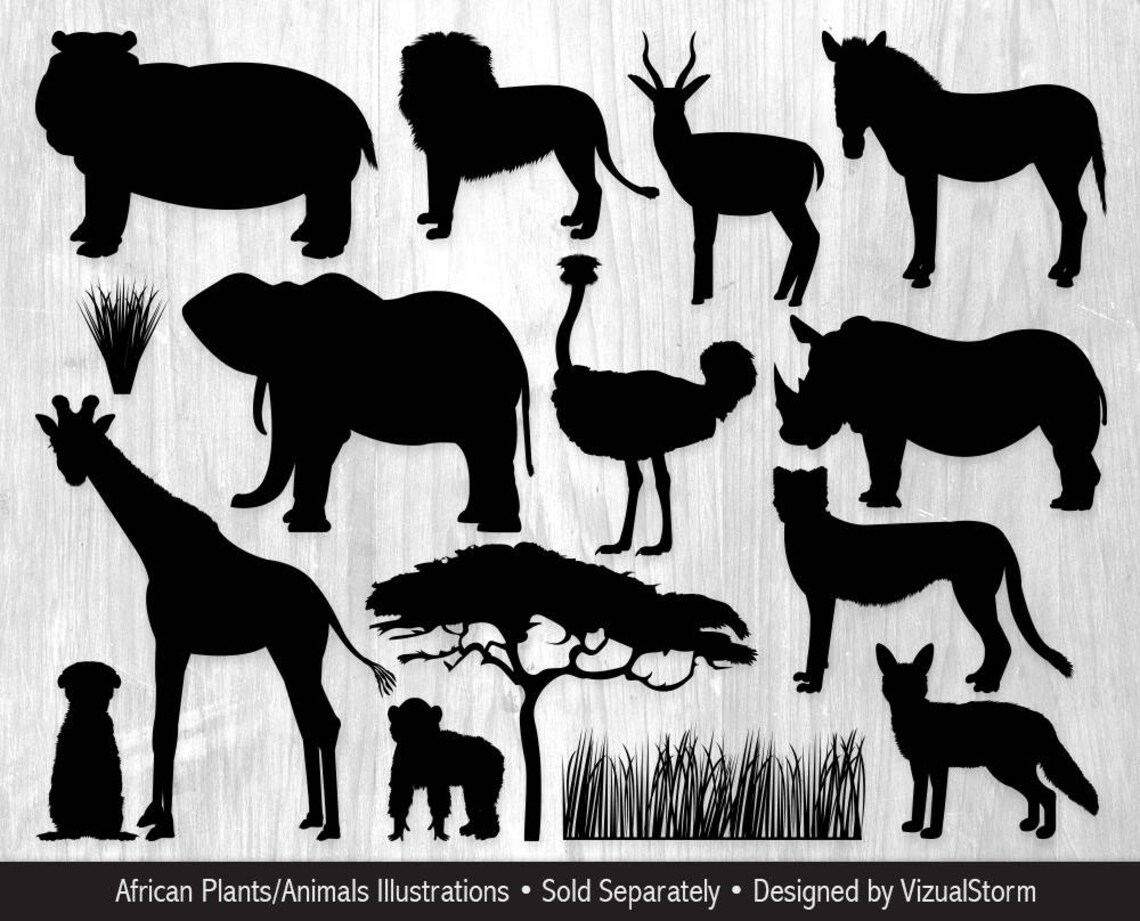 Woodland Silhouettes Clipart Forest Animal Silhouette Clip