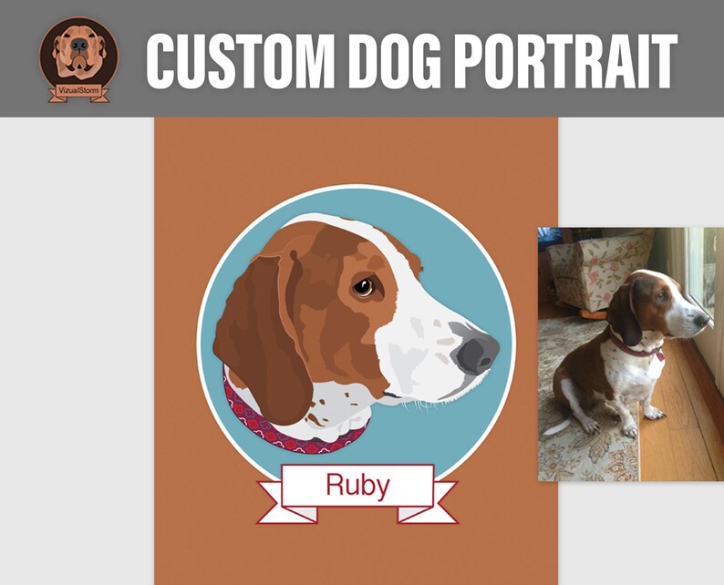 Custom Digital Dog Portraits, Hand Drawn From Photos, Personalized Pet Face Illustration, Handmade Animal Sympathy Gift, Gifts For Dog Mom image 9