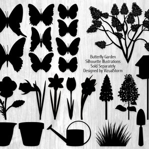 butterfly garden silhouettes