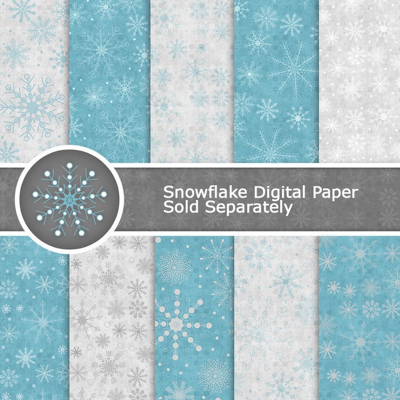 Printable Arctic Animals Digital Paper Handmade Antarctic Wildlife Scrapbooking Papers, Aurora Borealis Winter Christmas Patterns Jpg image 9