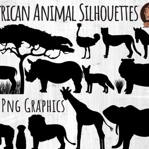 Png Forest Silhouettes Clipart Woodland Clip Art, Plants and Animals, Bear, Moose, Deer, Fox, Stag, Nature Silhouettes, Digital Scrapbook image 4