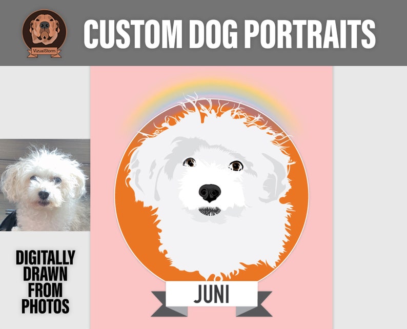 Custom Digital Dog Portraits, Hand Drawn From Photos, Personalized Pet Face Illustration, Handmade Animal Sympathy Gift, Gifts For Dog Mom image 4