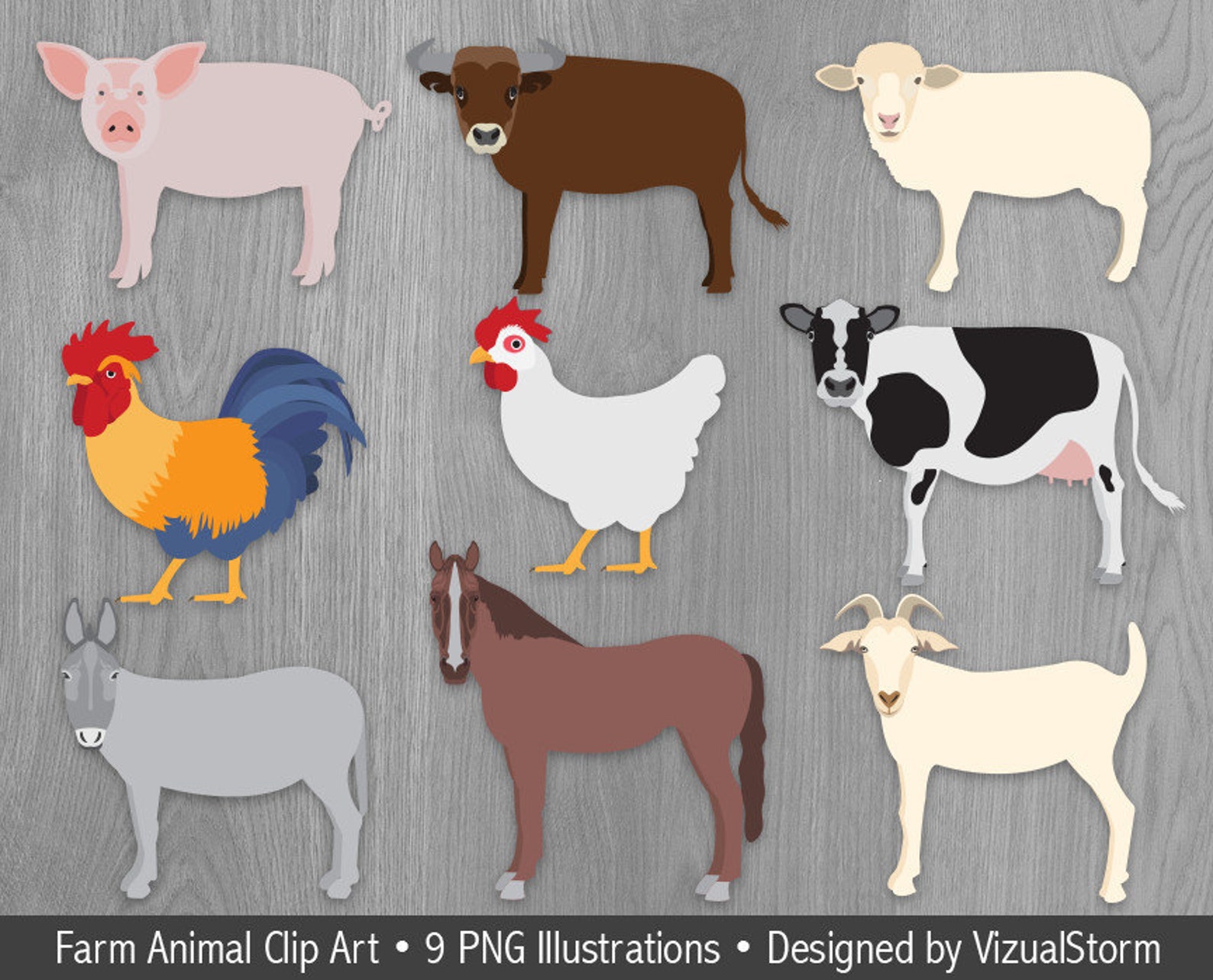 Printable Farm Animal Gift Tags Barn Animals in Meadow Horse Etsy